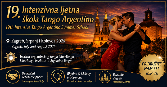 flyer image for 19th Intensive Dance summer School of Tango Argentino in Zagreb
