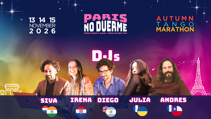 flyer image for Paris No Duerme – Autumn Tango Marathon in Paris