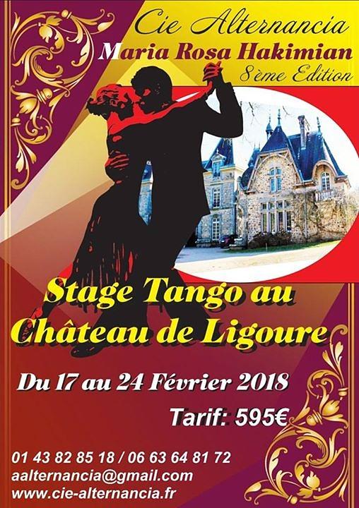 flyer image for Stage Tango au Chateau de Ligoure 8 edition