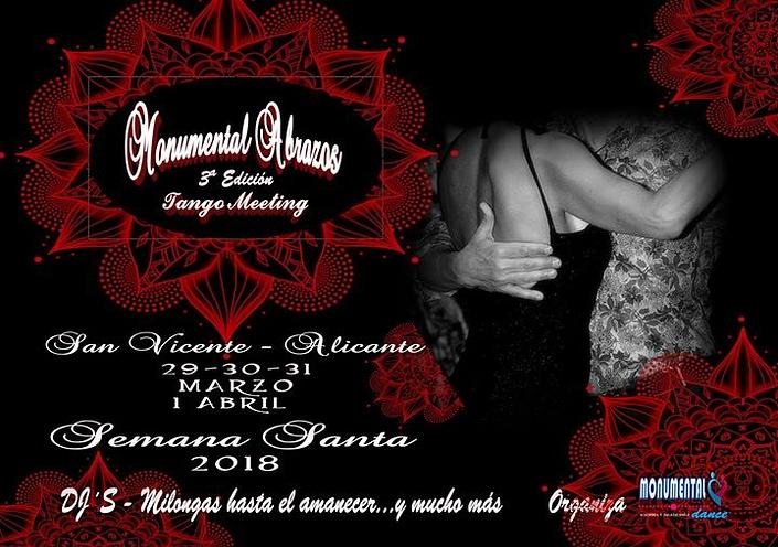 flyer image for Monumental Abrazos Tango Meeting Tercera Edicion