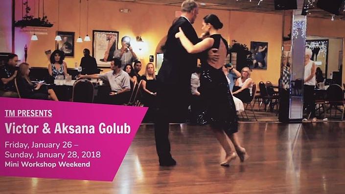 flyer image for Victor Aksana Golub Winter Tango Holidays in KC