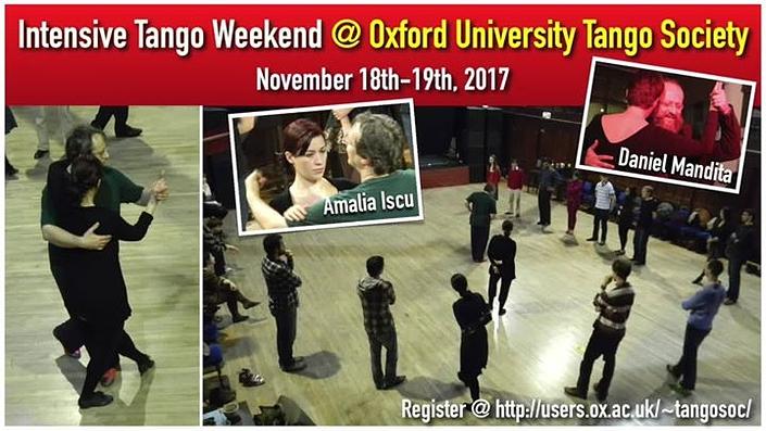 flyer image for Intensive tango weekend at Oxford University Society