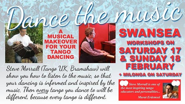 flyer image for Dance the Music Tango Workshops with Steve Morrall