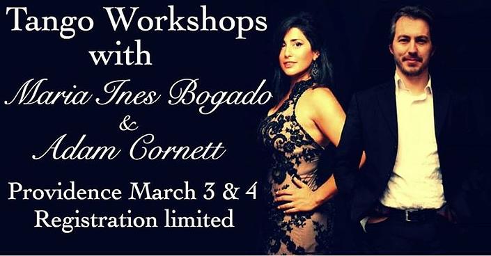 flyer image for Tango Workshops with Maria Ines Bogado and Adam Cornett