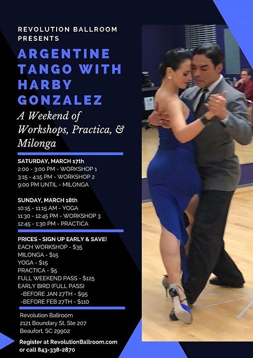 flyer image for Argentine Tango Weekend With Harby Gonzalez