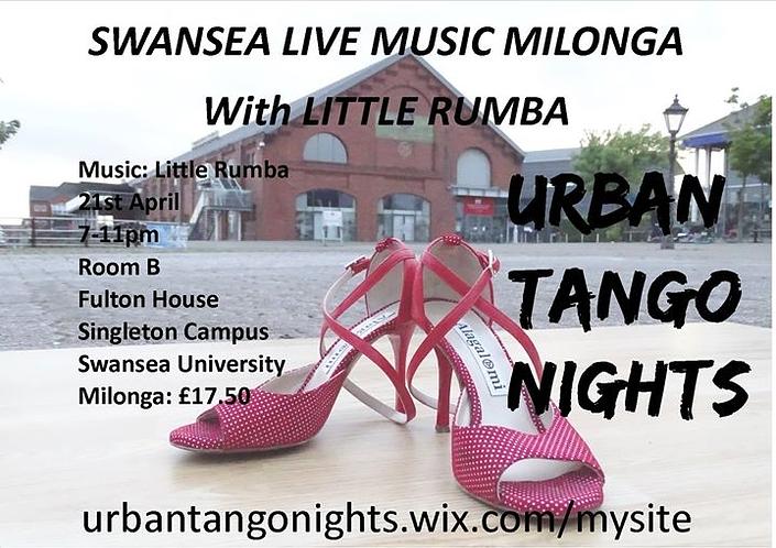 flyer image for Swansea Live Music Milonga with Little Rumba