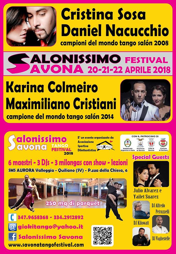 flyer image for SALONISSIMO SAVONA TANGO FESTIVAL 2018