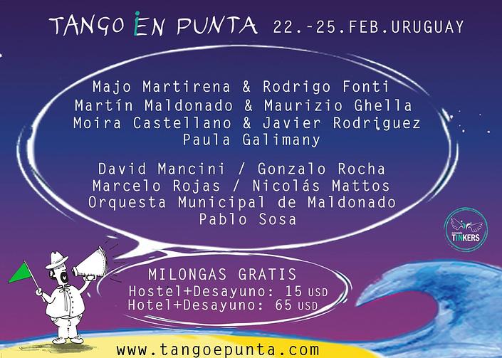 flyer image for TANGO EN PUNTA 12 Punta del Este URUGUAY