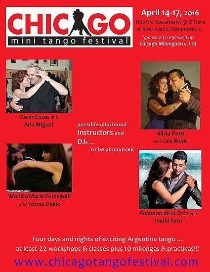 flyer image for Chicago Mini Tango Festival