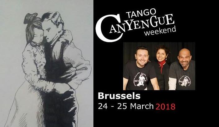 flyer image for Tango CanYengue weekend in Brussels