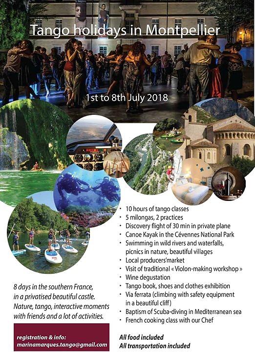 flyer image for Tango Holidays in Montpellier