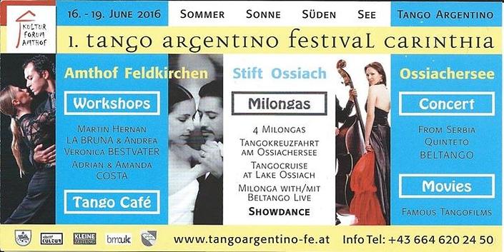 flyer image for 1 Tango Argentino festival carintia