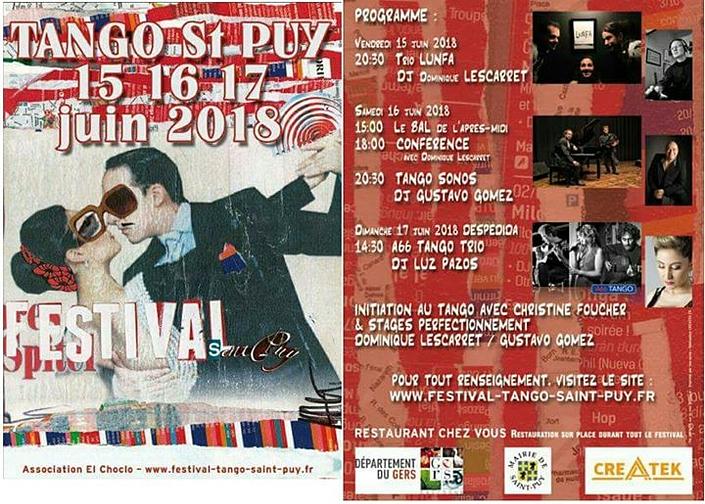 flyer image for Saint Puy Tango Festival