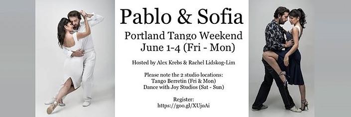 flyer image for Pablo Inza Sofia Saborido Portland Tango Weekend