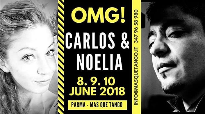 flyer image for Carlitos Espinoza e Noelia Hurtado MasQueTango