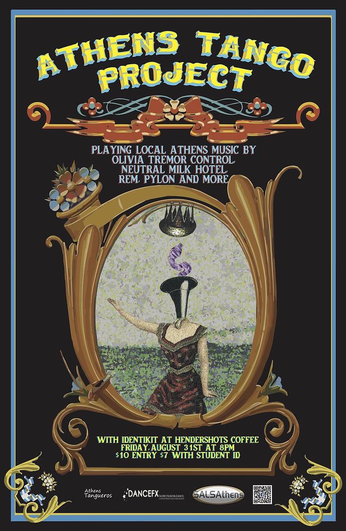 flyer image for Athens Tango Project and Identikit at Hendershot's