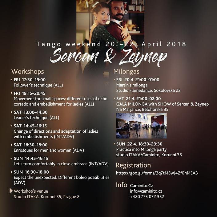 flyer image for Tango Weekend in PRAGUE with Sercan Yigid and Zeynep Aktar