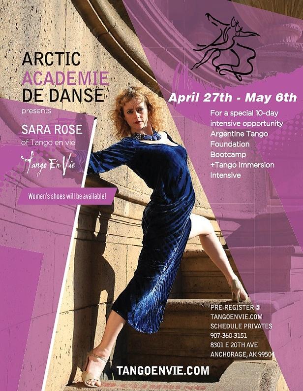 flyer image for Sara Rose's Anchorage, AK Intensive Tango Workshops