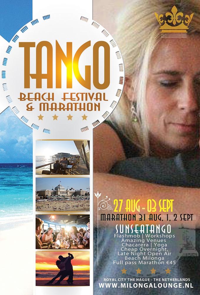 flyer image for Tango Beach Festival and Marathon