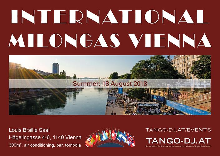 flyer image for International Milonga Vienna Summer 2018
