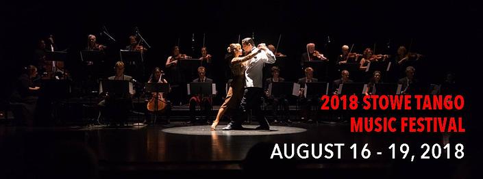 flyer image for 2018 Stowe Tango Music Festival