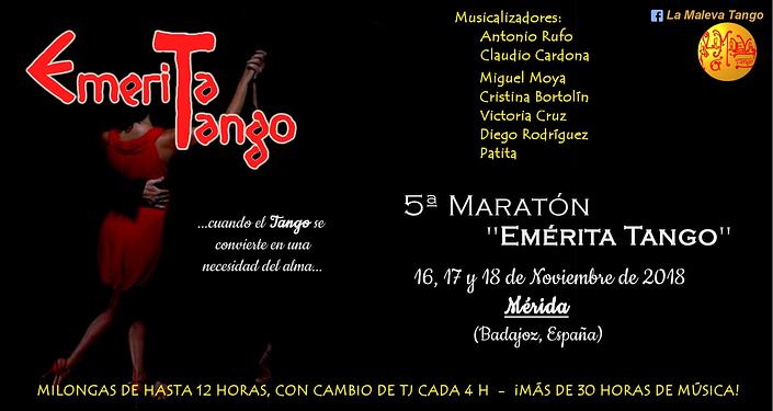 flyer image for Emerita Tango Maraton 2018