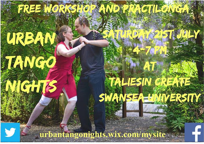 flyer image for Free Swansea Tango Workshop and Practilonga