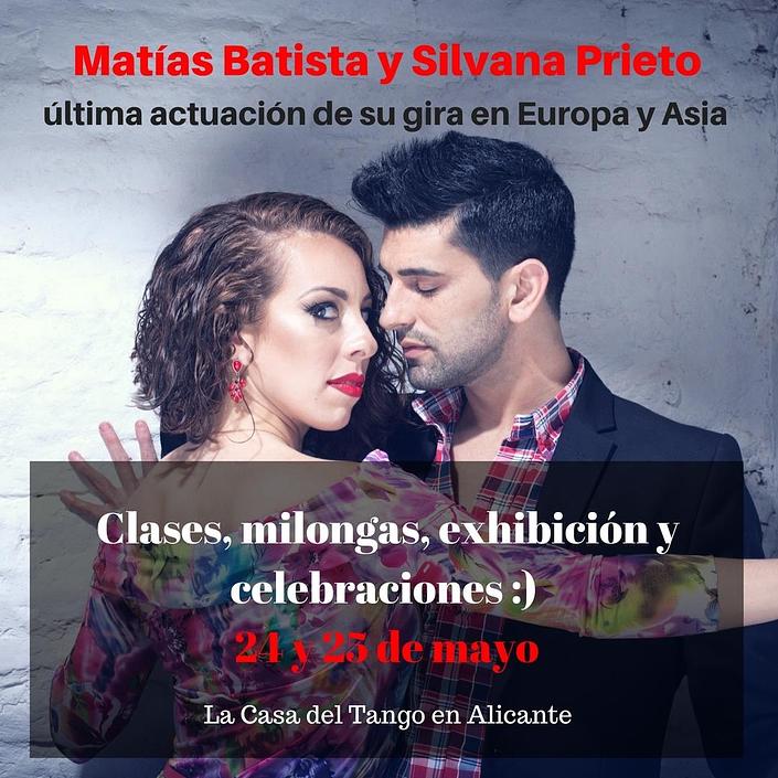 flyer image for Matias Batista y Silvana Prieto 24 y 25 de mayo