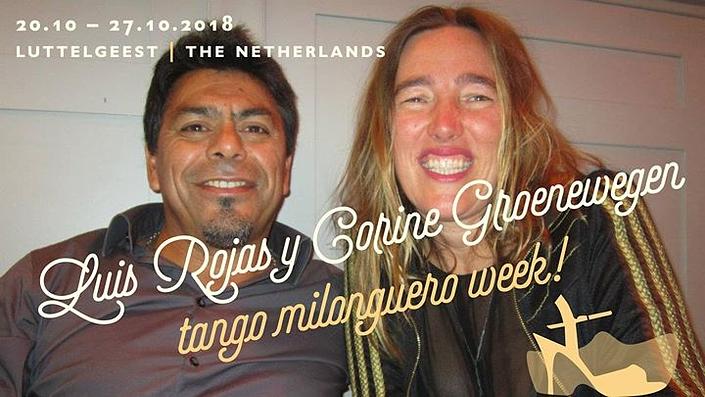flyer image for Tango Milongueroweek with Luis Rojas Corine Groenewegen