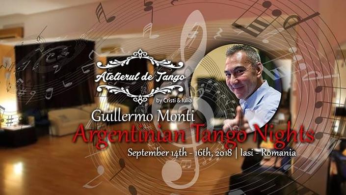 flyer image for Argentinian Tango Nights with Guillermo Monti