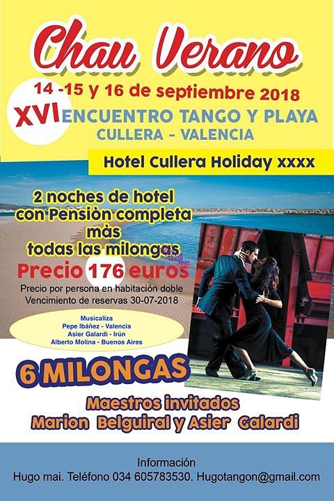 flyer image for Chau verano encuentro tanguero y playa