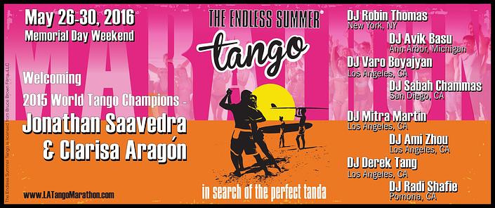 flyer image for LA TANGO MARATHON - The Endless Summer Tango 2016