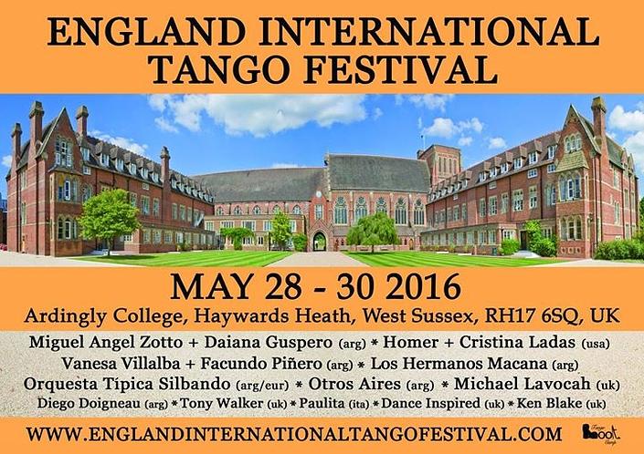 flyer image for England International Tango Festival