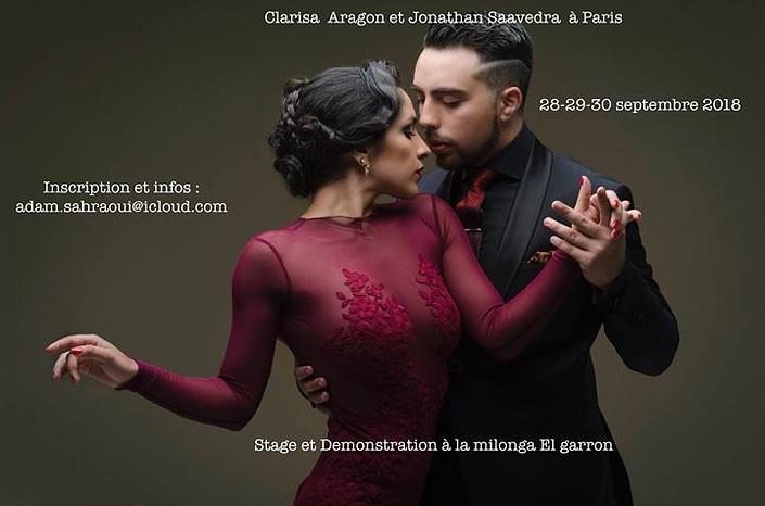 flyer image for Clarisa Aragon Jonathan Saavedra Workshop in Paris