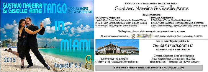 flyer image for Gustavo Naveira and Giselle Anne in MIAMI 2015