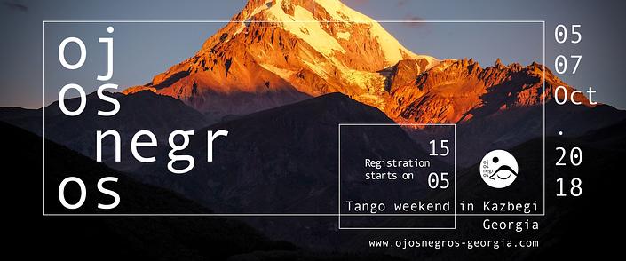 flyer image for Ojos Negros Tango Weekend in Kazbegi, Georgia