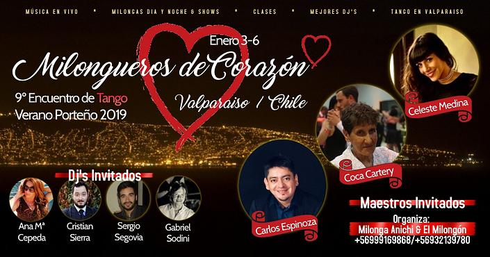 flyer image for 9 Encuentro de Tango Milongueros de Corazon de Valparaiso