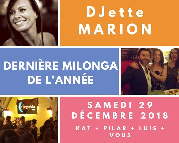 flyer image for Last milonga of the year with DJ Marion