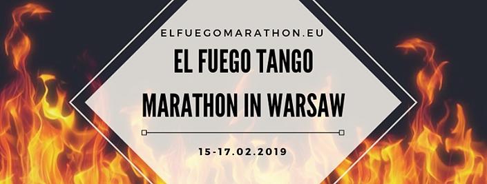 flyer image for El Fuego Tango Marathon in Warsaw Winter Edition