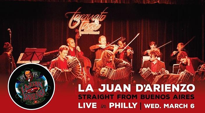 flyer image for La Juan D Arienzo Orchestra Live in Philly