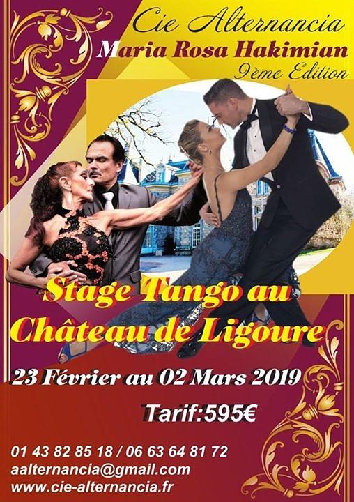 flyer image for Stage Tango au Chateau de Ligoure