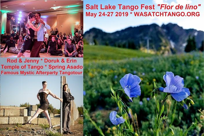 flyer image for Salt Lake Tango Fest 2019 - Flor de lino