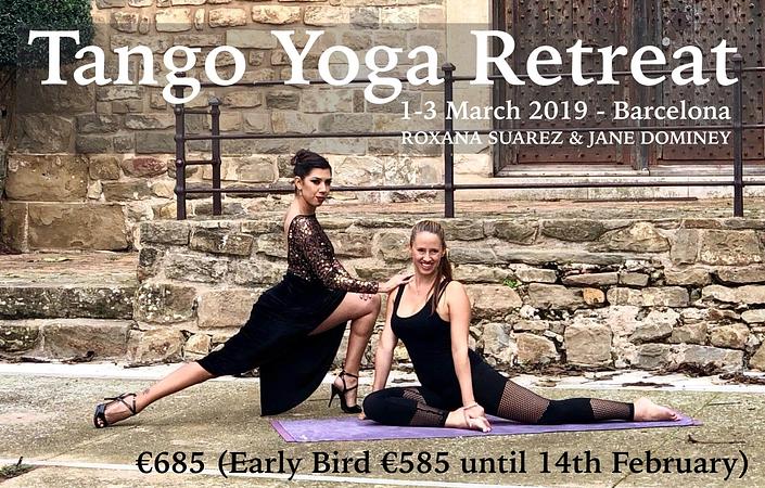 flyer image for Women's Tango Yoga Retreat Barcelona - Roxana Suarez