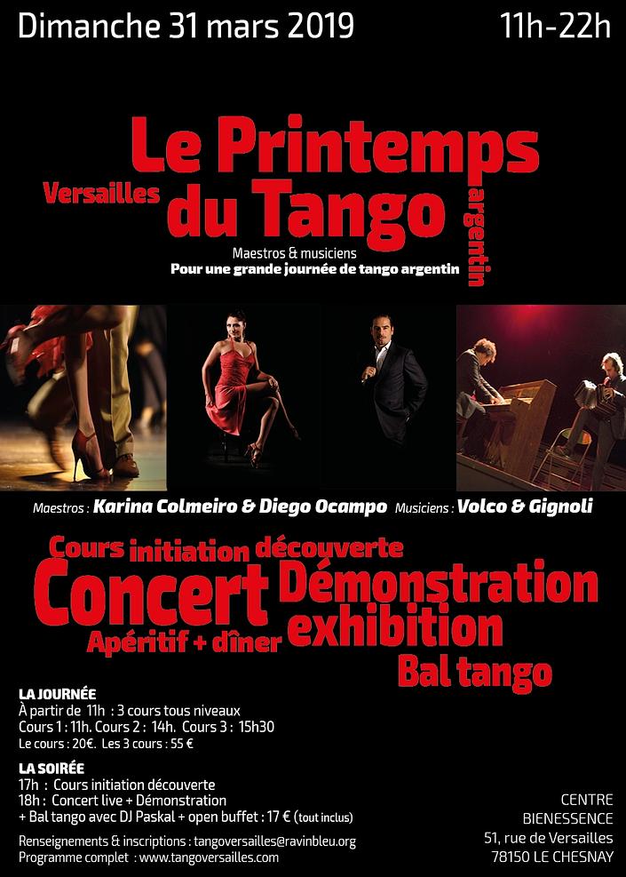 flyer image for Le printemps du tango. Versailles