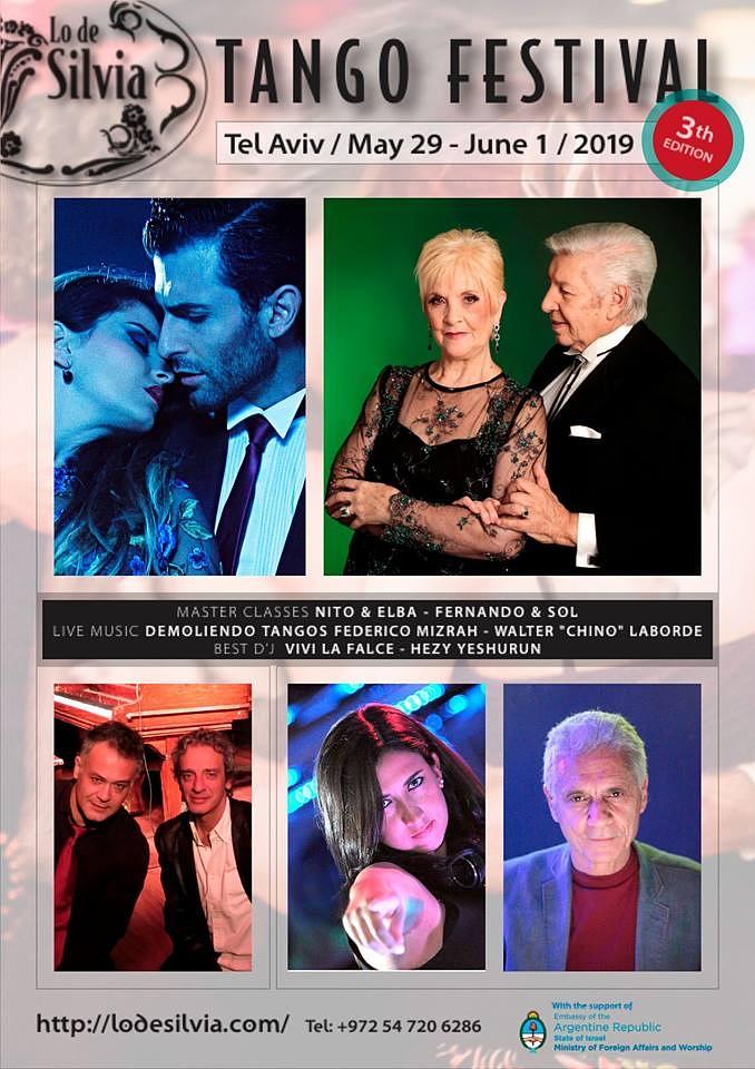 flyer image for Israel Lo de Silvia Tango Festival 2019  May 29 - June 1