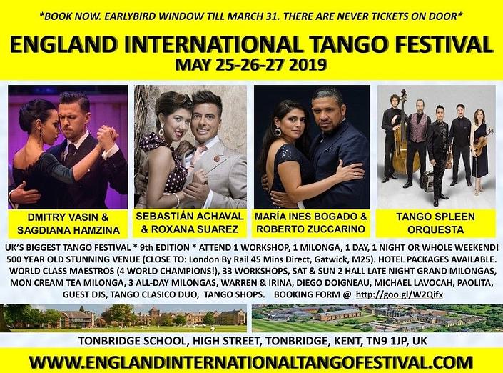 flyer image for England International Tango Festival