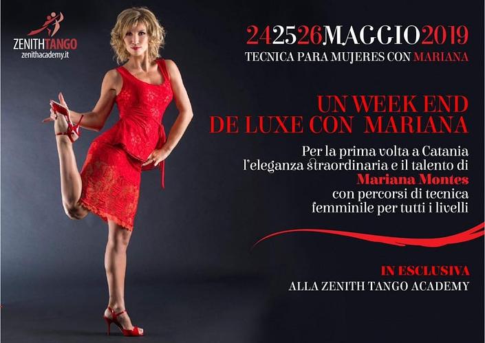 flyer image for 24-25-26 Maggio Tecnica para mujeres con Mariana Montes