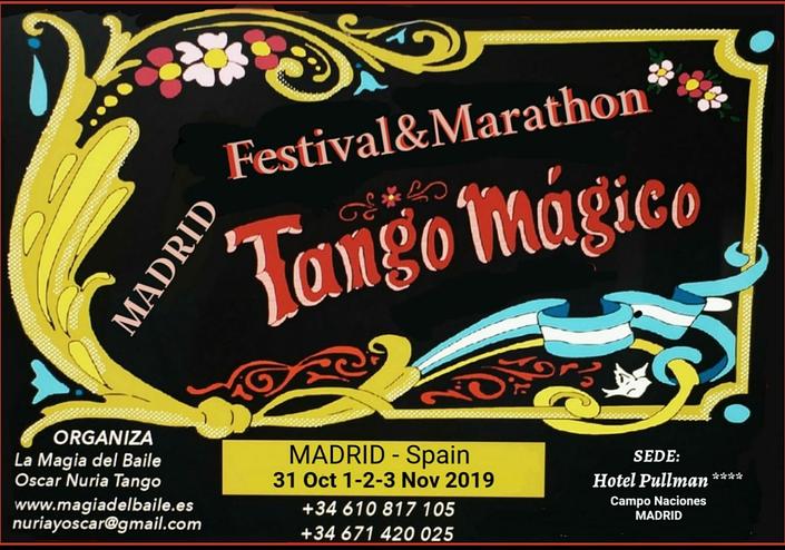 flyer image for 8 FESTIVAL and MARATHON TANGO MAGICO Madrid