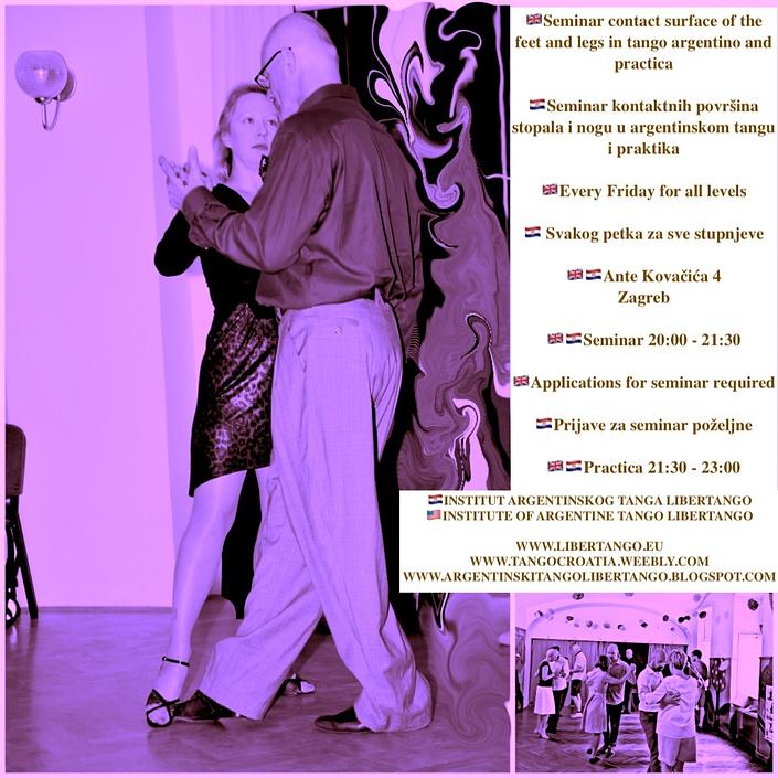 flyer image for Seminar contact surface of the feet and legs in tango argent