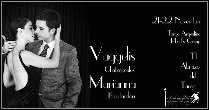 flyer image for Tango Workshop with Vaggelis Chatzopoulos Marianna Koutantou